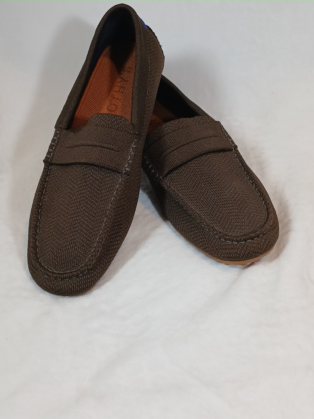 Rothy's The Driving Loafer Brown Knit Penny Loafers Men Sz 11 - Picture 8 of 14